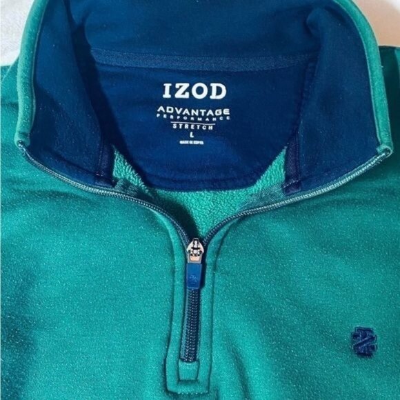 Izod Men’s Advantage Fleece Quarter Zip Stretch Size Large - Picture 1 of 5